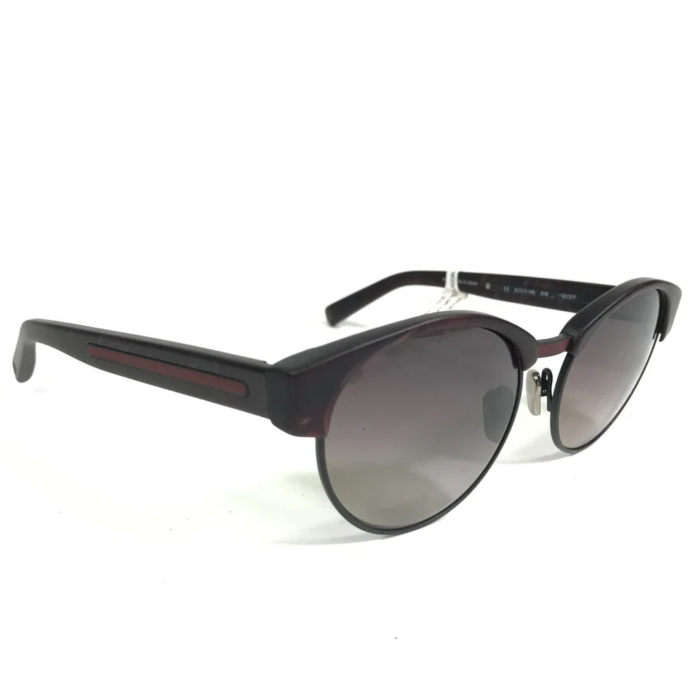 Morgenthal Frederics Sunglasses 816 GEOFF Black Purple Round w/ Purple Lenses